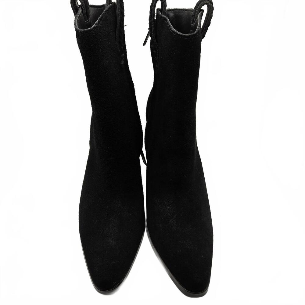 Sam Edelman Agnes Black Suede Western Booties Pointed Toe Block Heel Women’s 6M - Picture 3 of 8